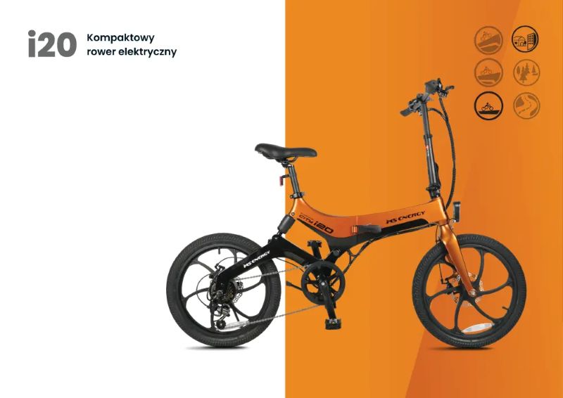Składany rower elektryczny MS Energy i20 na nowoczesnym tle